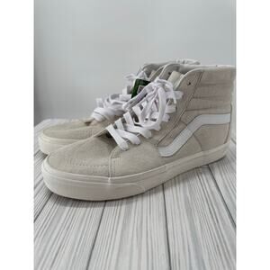 Vans Sk8-Hi HeiQ Water Repellent Suede‎ Sneakers Men's 9 Women's 10.5 Tan White